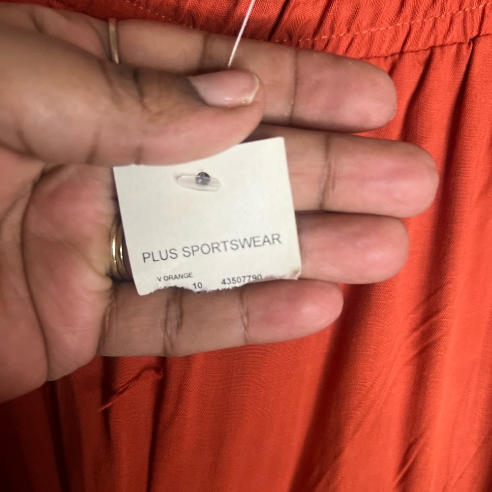 Bohemian Flowy Wide Leg Pants Rust Orange Women’s Size 26-28 Lace Hem pockets - Picture 6 of 12